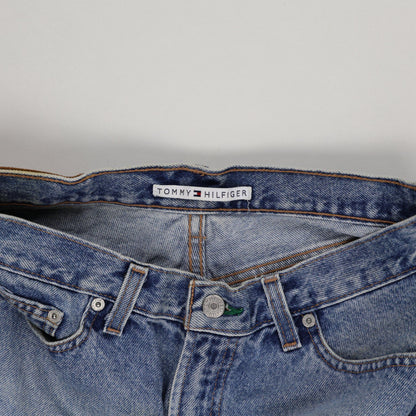 Tommy Hilfiger Vintage High Waist Blue Denim Shorts W30 Cotton 90s Style