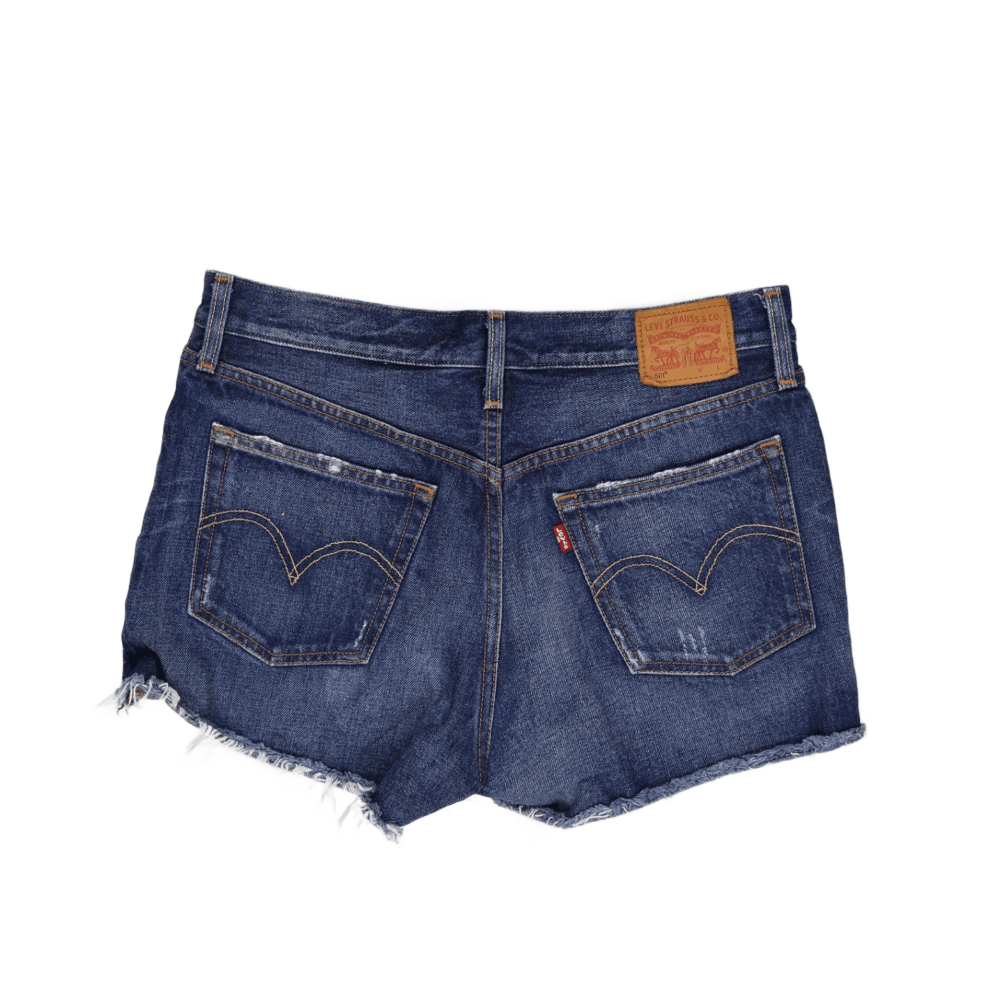 Levi's 501 High Waisted Distressed Blue Denim Shorts W32 100 Cotton Vintage Womens