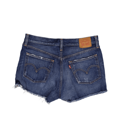 Levi's 501 High Waisted Distressed Blue Denim Shorts W32 100 Cotton Vintage Womens