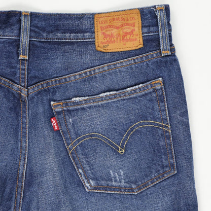 Levi's 501 High Waisted Distressed Blue Denim Shorts W32 100 Cotton Vintage Womens