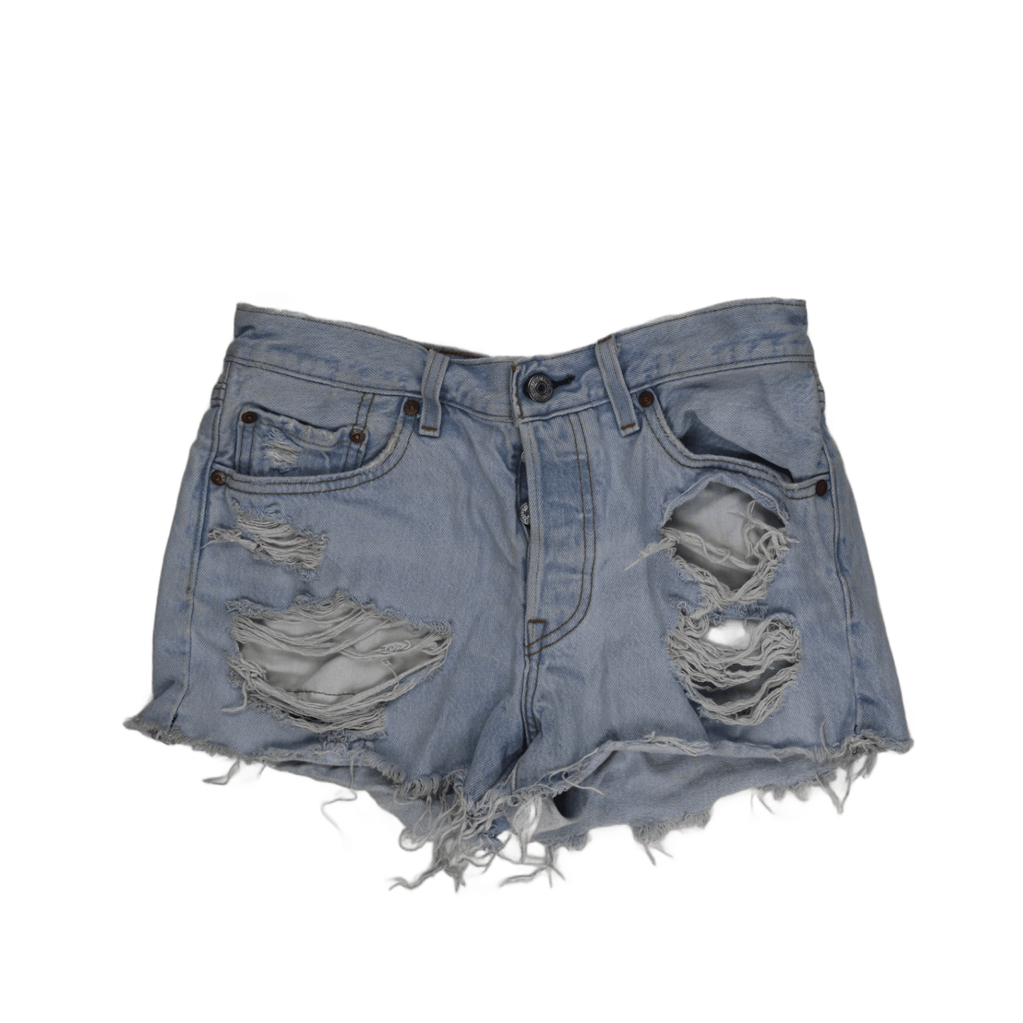 Levi's 501 Distressed Denim Shorts Light Blue W 27 Vintage 100 Cotton