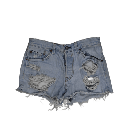Levi's 501 Distressed Denim Shorts Light Blue W 27 Vintage 100 Cotton