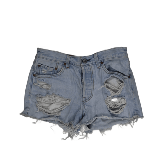 Levi's 501 Distressed Denim Shorts Light Blue W 27 Vintage 100 Cotton
