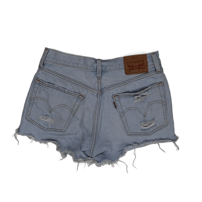 Levi's 501 Distressed Denim Shorts Light Blue W 27 Vintage 100 Cotton