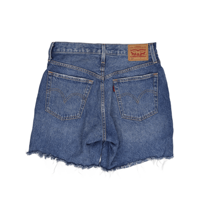 Levi's 501 Distressed High Waisted Denim Cut Off Shorts Blue W27 100 Percent Cotton Vintage