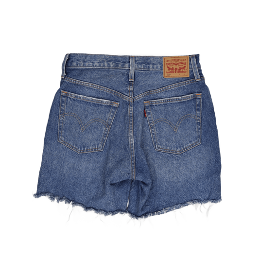 Levi's 501 Distressed High Waisted Denim Cut Off Shorts Blue W27 100 Percent Cotton Vintage