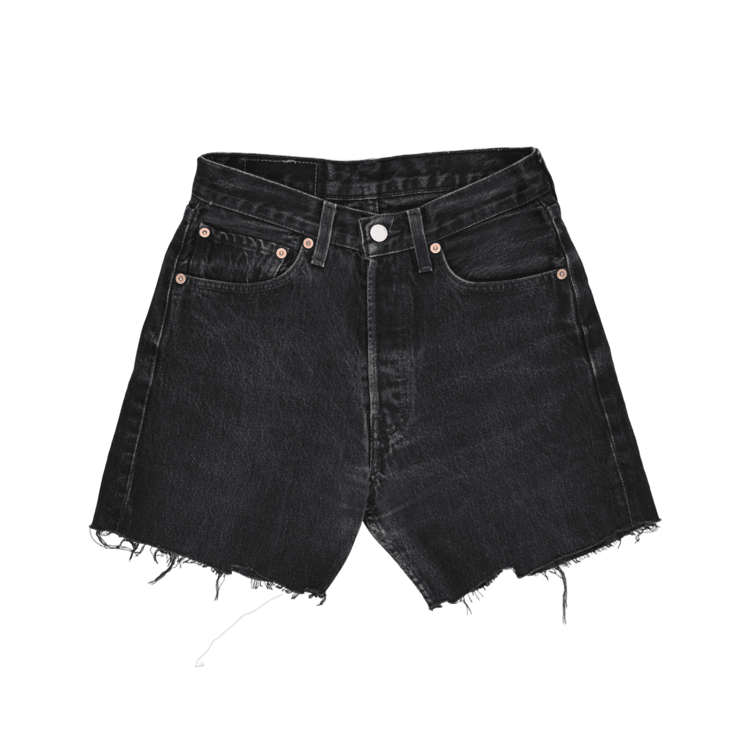 Levi's 501 High Waist Black Denim Shorts W28 L30 Cotton Vintage