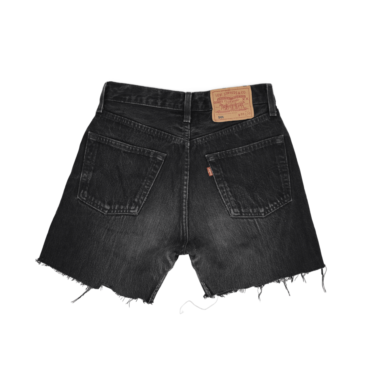 Levi's 501 High Waist Black Denim Shorts W28 L30 Cotton Vintage