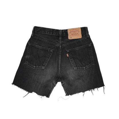 Levi's 501 High Waist Black Denim Shorts W28 L30 Cotton Vintage