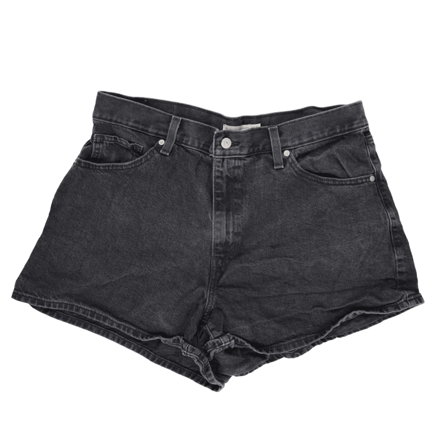 Levi's Womens Black High Waisted Shorts 16W Cotton Vintage 7in Inseam