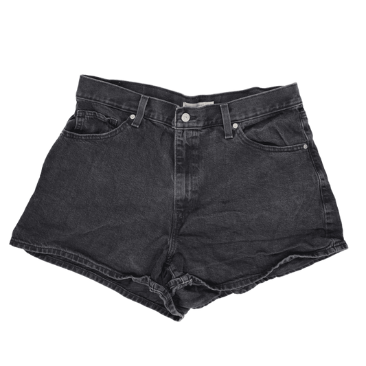 Levi's Womens Black High Waisted Shorts 16W Cotton Vintage 7in Inseam