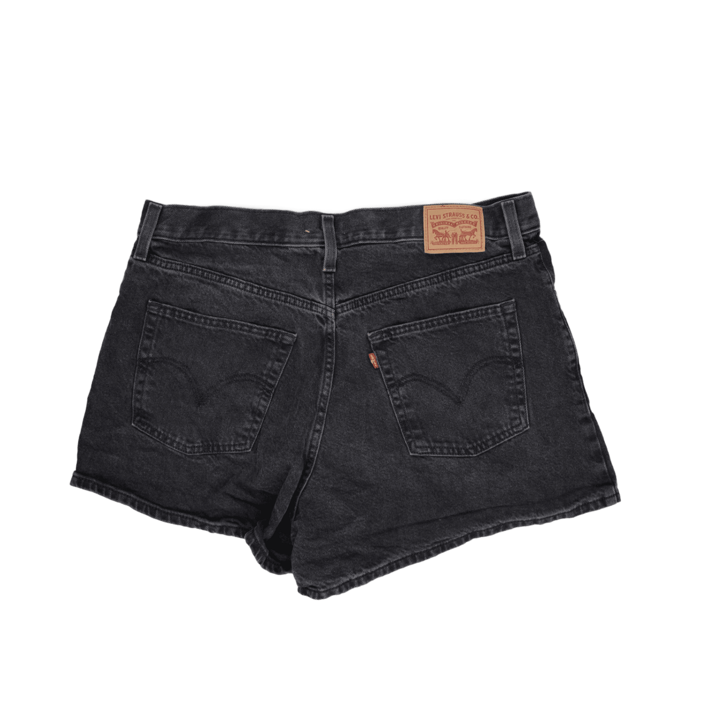 Levi's Womens Black High Waisted Shorts 16W Cotton Vintage 7in Inseam