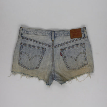 Levi's 501 Vintage Floral Embroidered Distressed Denim Shorts Light Blue W32 100 Cotton