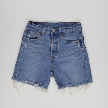 Levi's 501 High Waisted Vintage Blue Denim Cut Off Shorts W31 100% Cotton