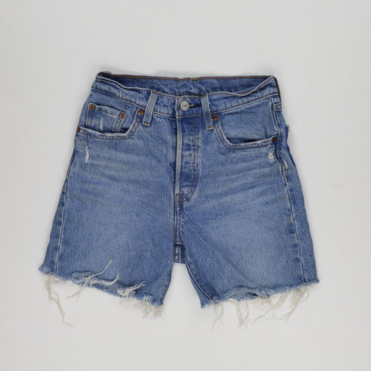 Levi's 501 High Waisted Vintage Blue Denim Cut Off Shorts W31 100% Cotton