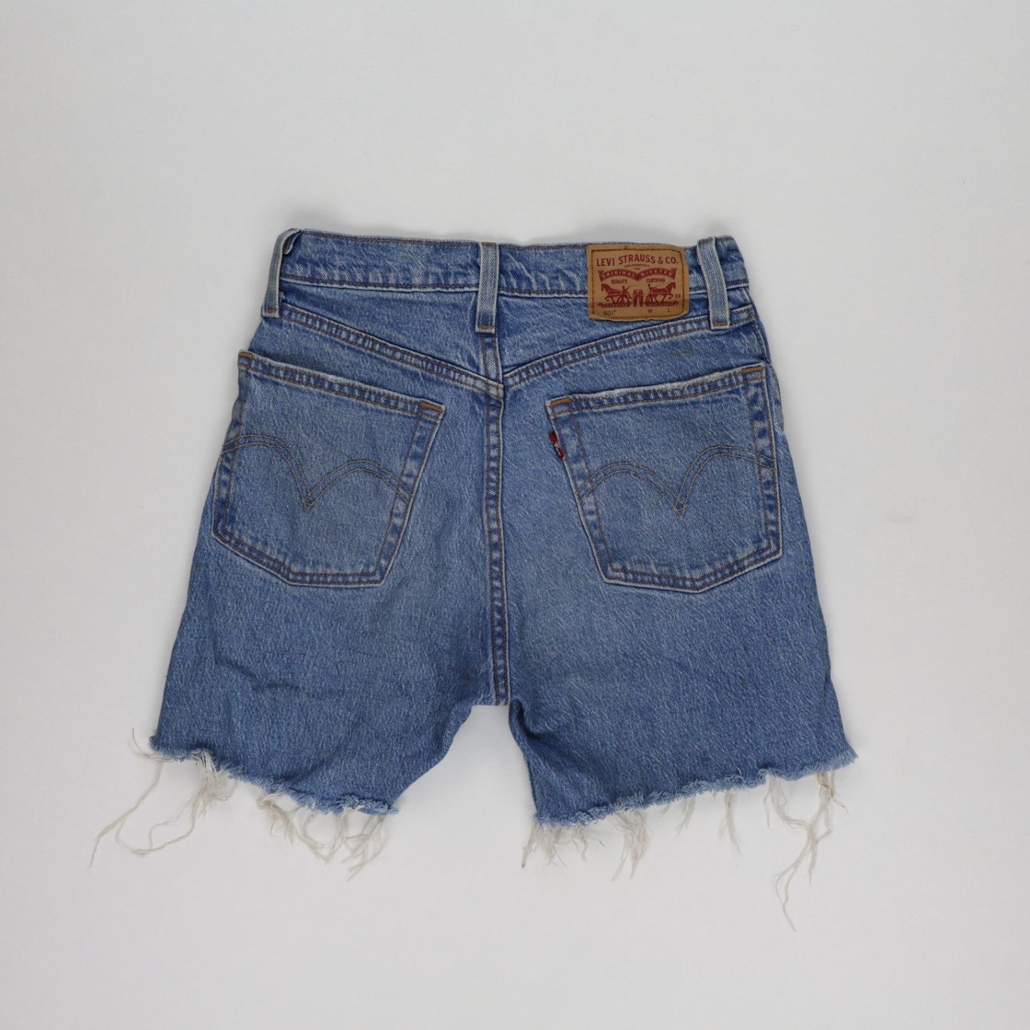Levi's 501 High Waisted Vintage Blue Denim Cut Off Shorts W31 100% Cotton