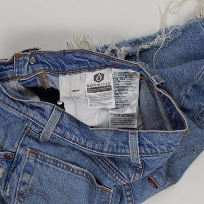 Levi's 501 High Waisted Vintage Blue Denim Cut Off Shorts W31 100% Cotton