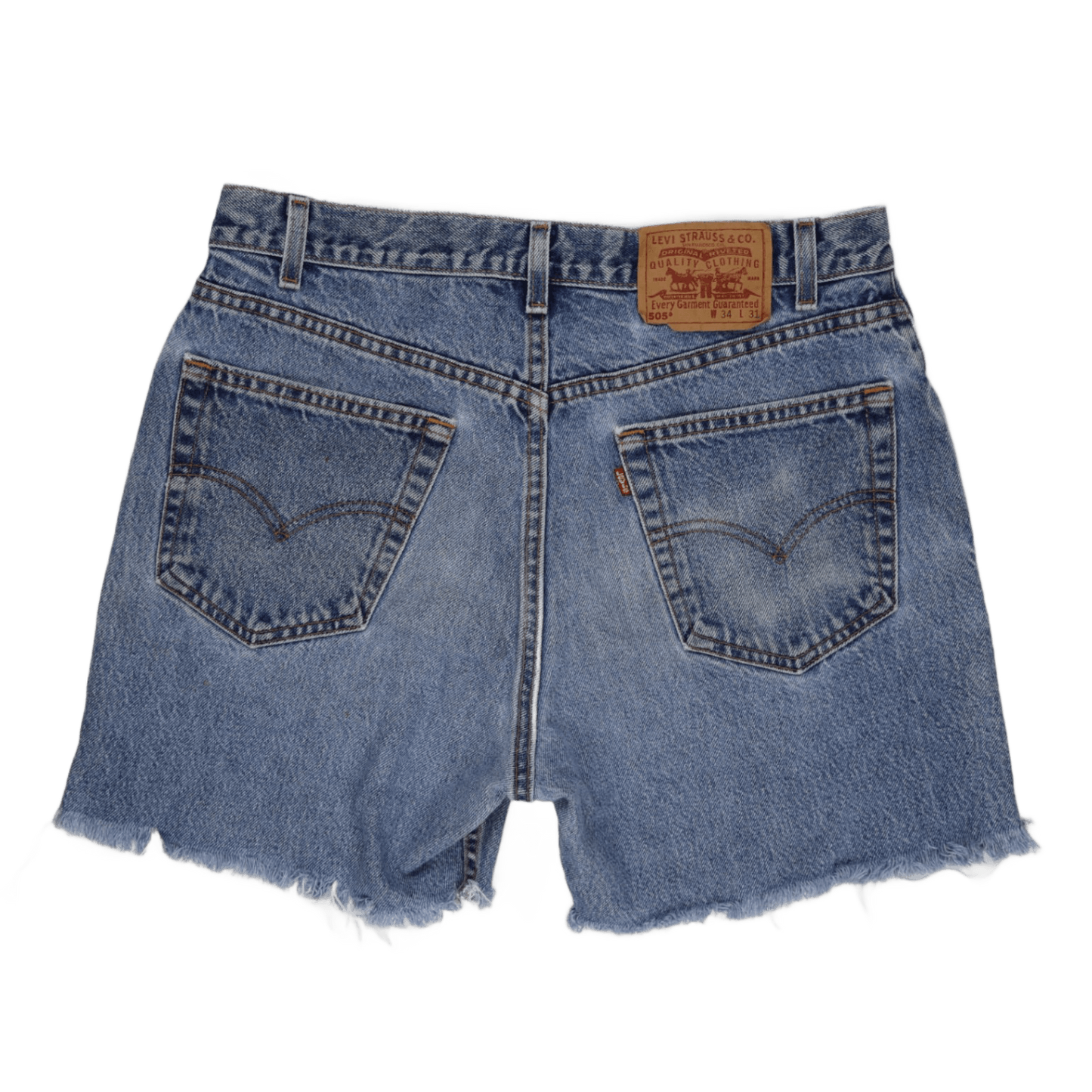 Levi's 505 Vintage Cut-Off Denim Shorts Blue W34 L31 Cotton
