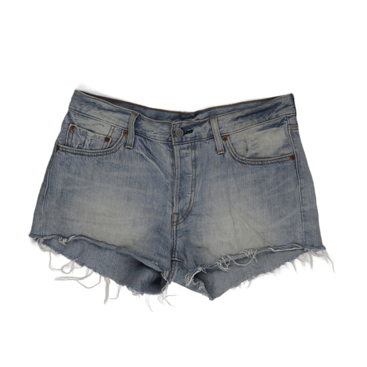 Levi's 501 High Waist Distressed Denim Shorts Vintage Blue Size 27W 100% Cotton