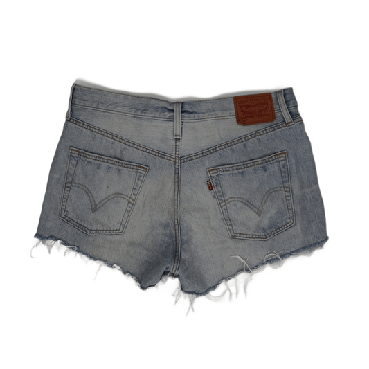 Levi's 501 High Waist Distressed Denim Shorts Vintage Blue Size 27W 100% Cotton