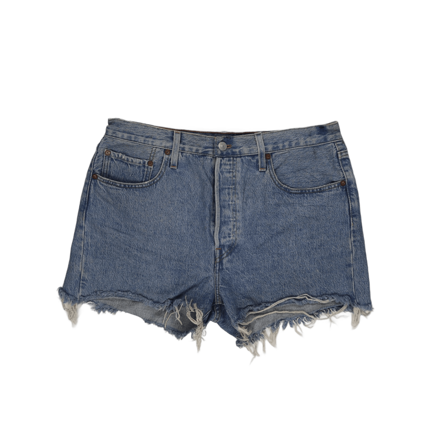 Levi's 501 Women's Vintage High Waisted Denim Shorts Blue W31 100% Cotton