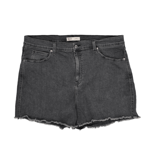 Levi Strauss Signature Black Denim Jean Shorts Womens Size 12 8 Inch Inseam Vintage Casual Cotton