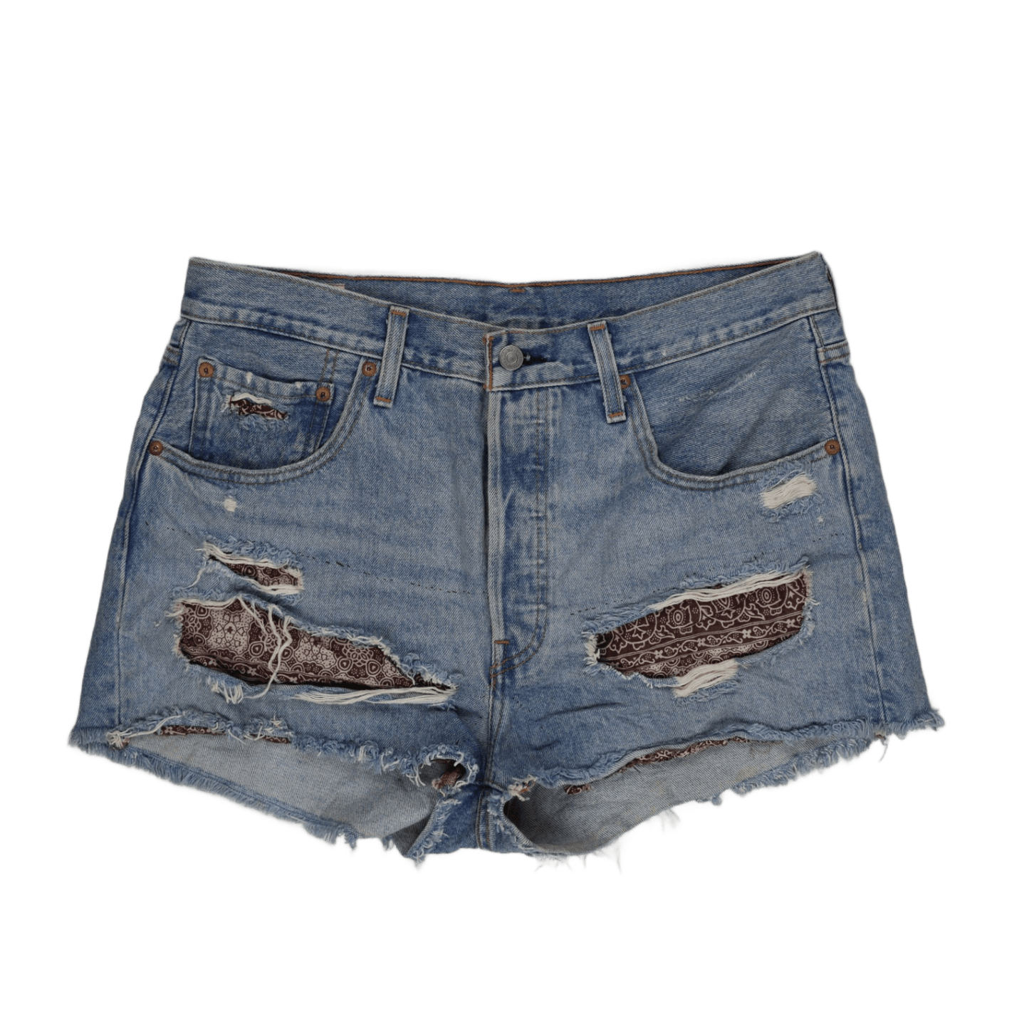 Levi's Women's Distressed Denim Shorts Blue W30 Cotton Denim Vintage