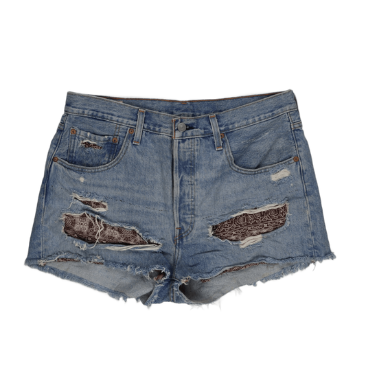 Levi's Women's Distressed Denim Shorts Blue W30 Cotton Denim Vintage