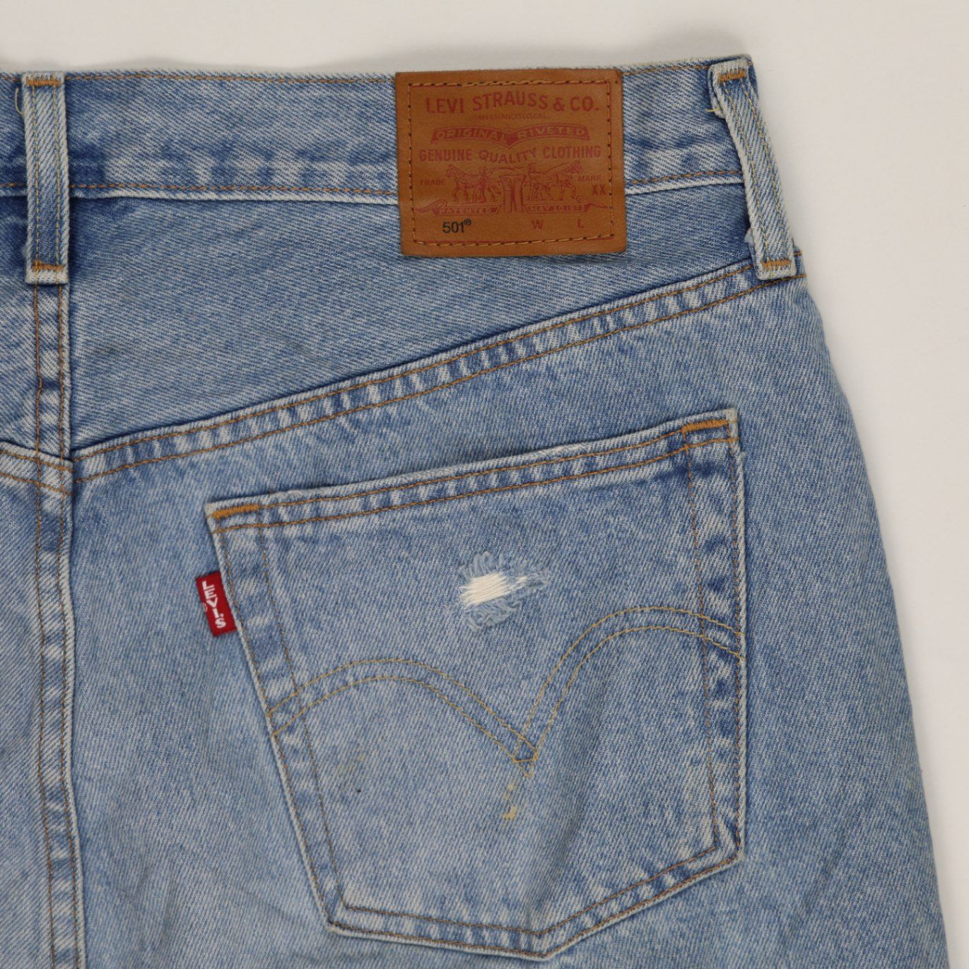 Levi's Women's Distressed Denim Shorts Blue W30 Cotton Denim Vintage
