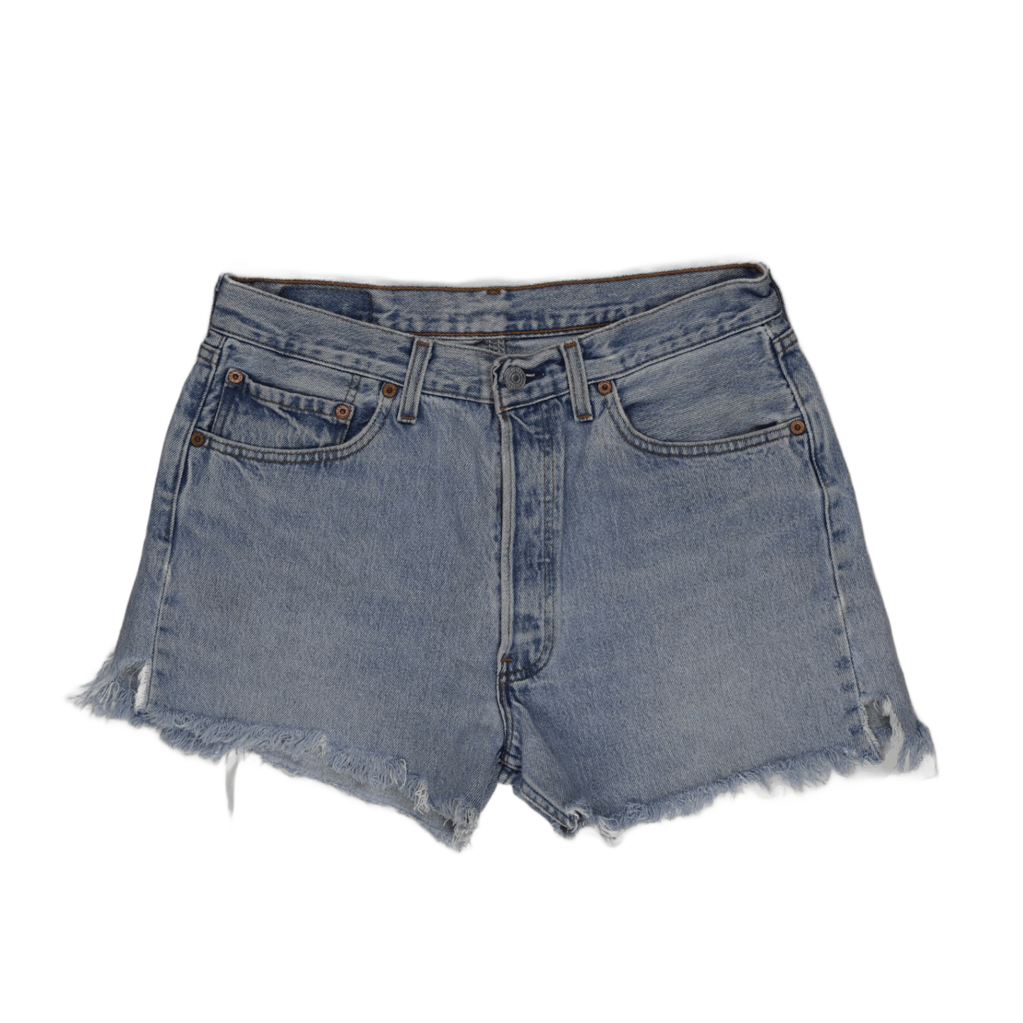 Levi's 501 Vintage High Waisted Denim Cut Off Shorts Light Blue W33 L34 Cotton
