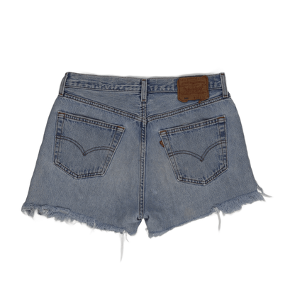 Levi's 501 Vintage High Waisted Denim Cut Off Shorts Light Blue W33 L34 Cotton