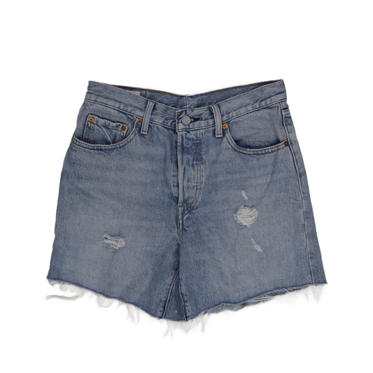 Levi's 501 High Waisted Denim Shorts Light Blue W28 100 Percent Cotton