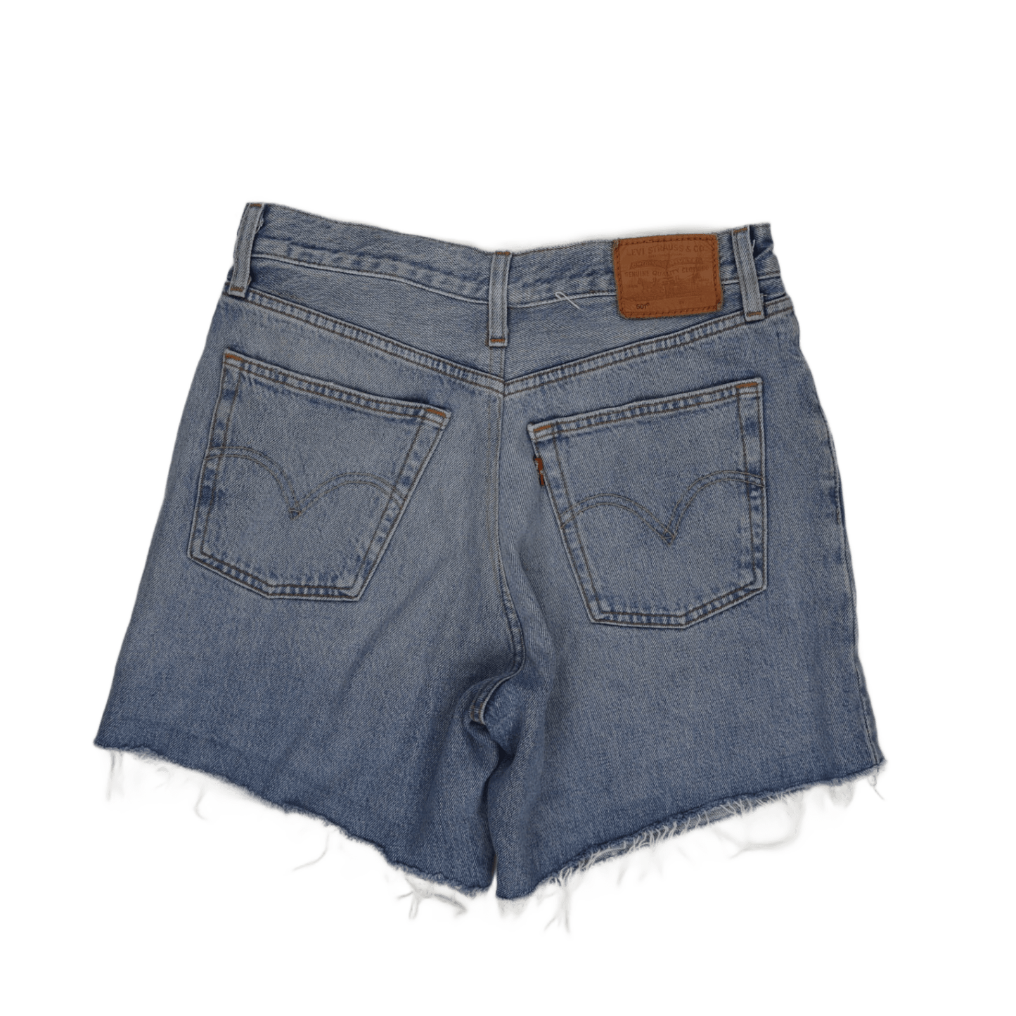 Levi's 501 High Waisted Denim Shorts Light Blue W28 100 Percent Cotton