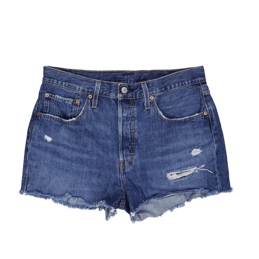 Levi's 501 High Waisted Distressed Denim Shorts Blue W28 100 Cotton Vintage