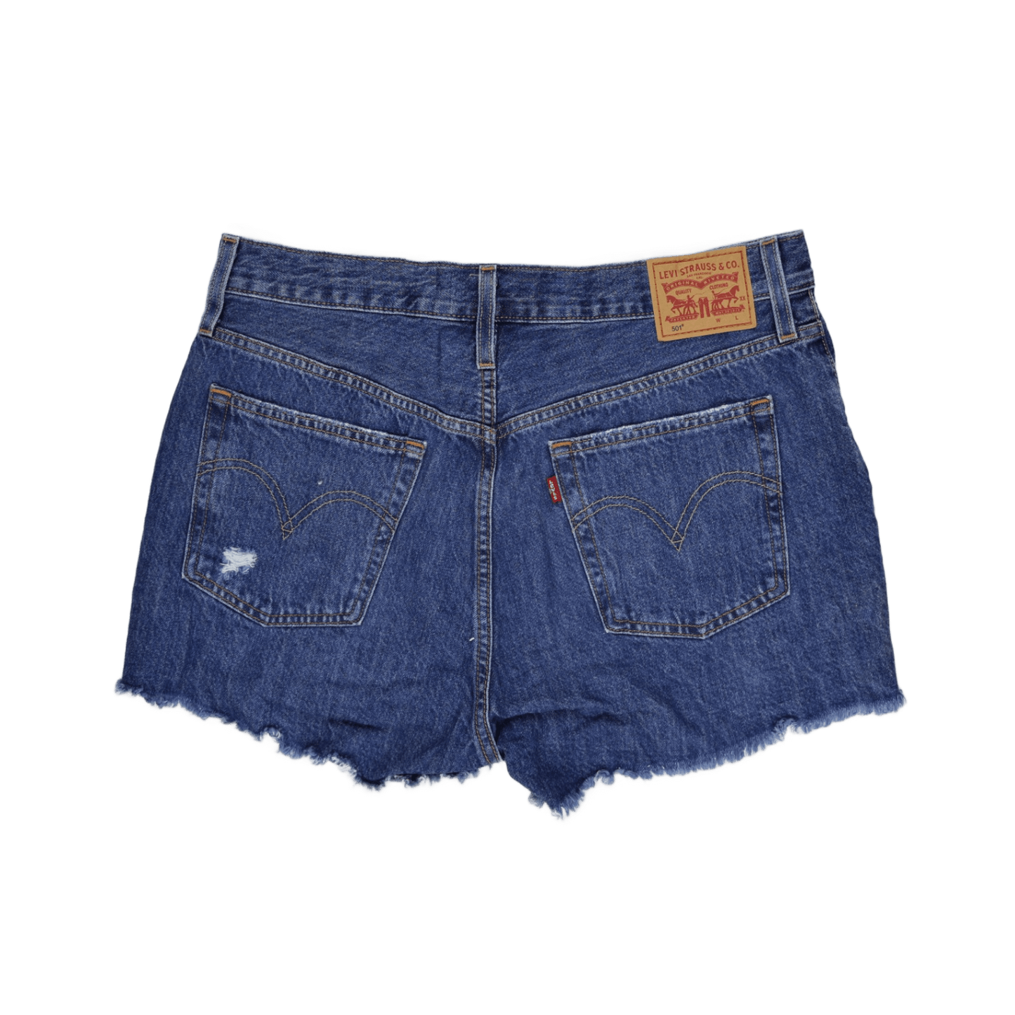 Levi's 501 High Waisted Distressed Denim Shorts Blue W28 100 Cotton Vintage