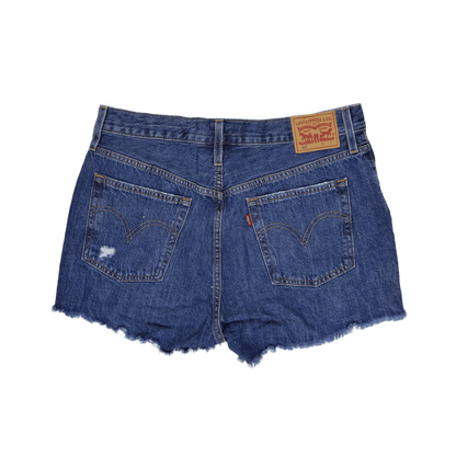 Levi's 501 High Waisted Distressed Denim Shorts Blue W28 100 Cotton Vintage