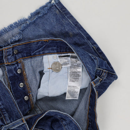 Levi's 501 High Waisted Distressed Denim Shorts Blue W28 100 Cotton Vintage