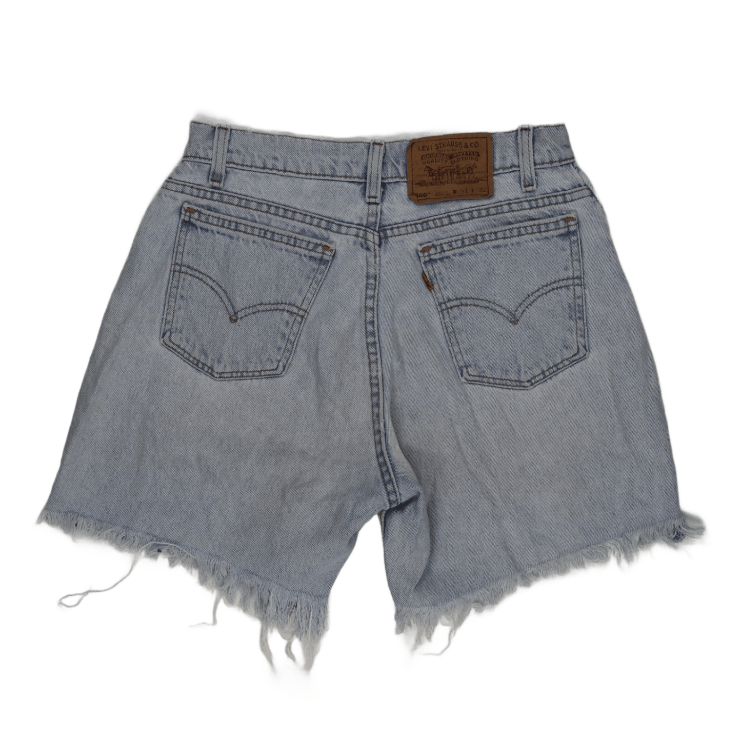 Levi's 560 Loose Fit Light Blue Denim Cut Off Shorts W31 L32 Cotton Vintage