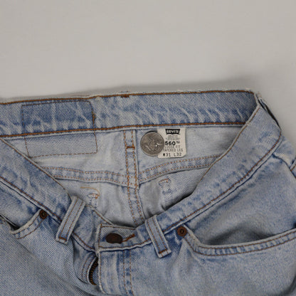 Levi's 560 Loose Fit Light Blue Denim Cut Off Shorts W31 L32 Cotton Vintage