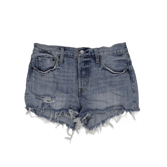 Levi's 501 Distressed High Waisted Denim Shorts Light Blue Size 28 Cotton Vintage