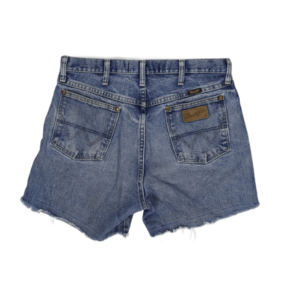 Vintage Wrangler Women's Cut-Off Shorts Blue 32W 3 Inch Cotton
