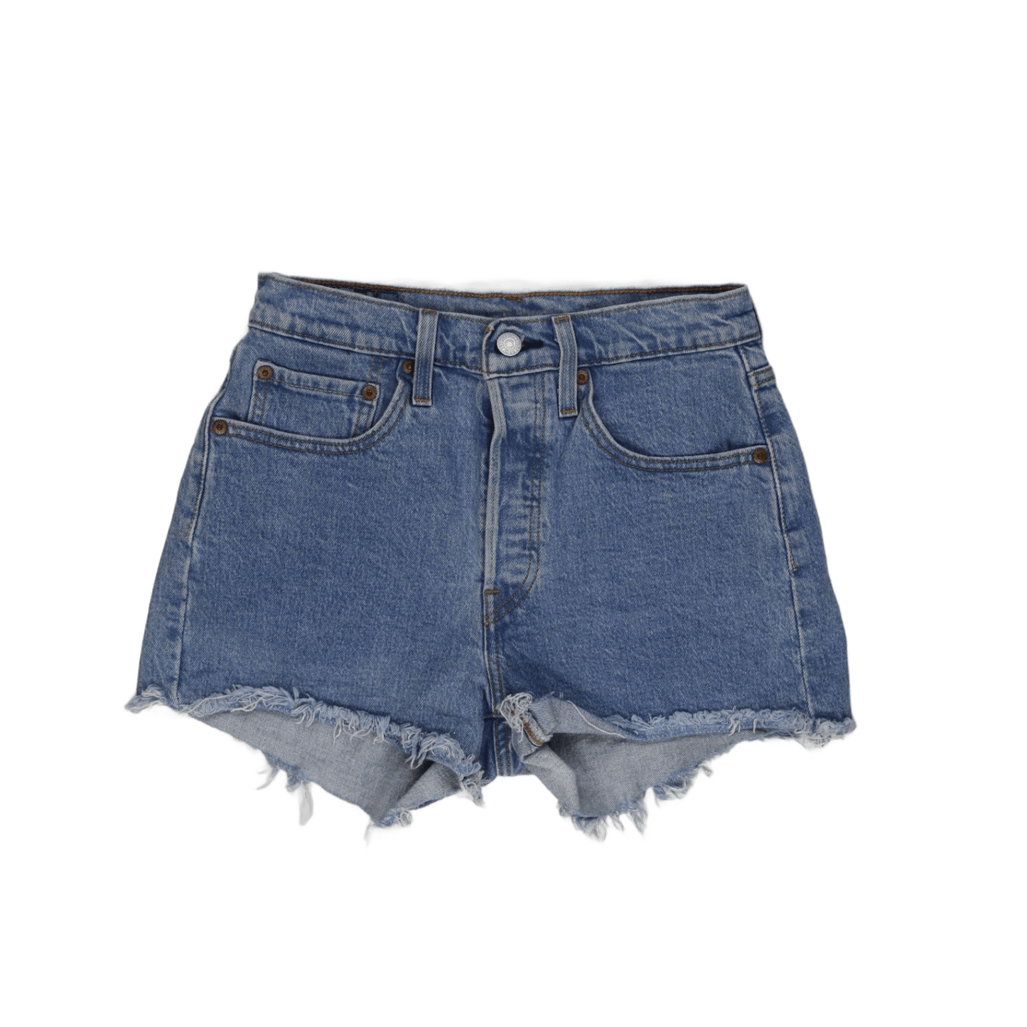 Levi's 501 High Waisted Cut-Off Shorts Light Blue W31 Cotton Denim Vintage