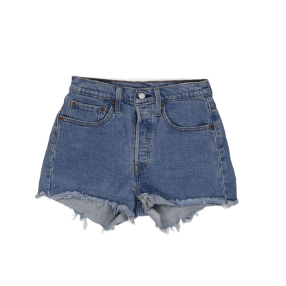 Levi's 501 High Waisted Cut-Off Shorts Light Blue W31 Cotton Denim Vintage