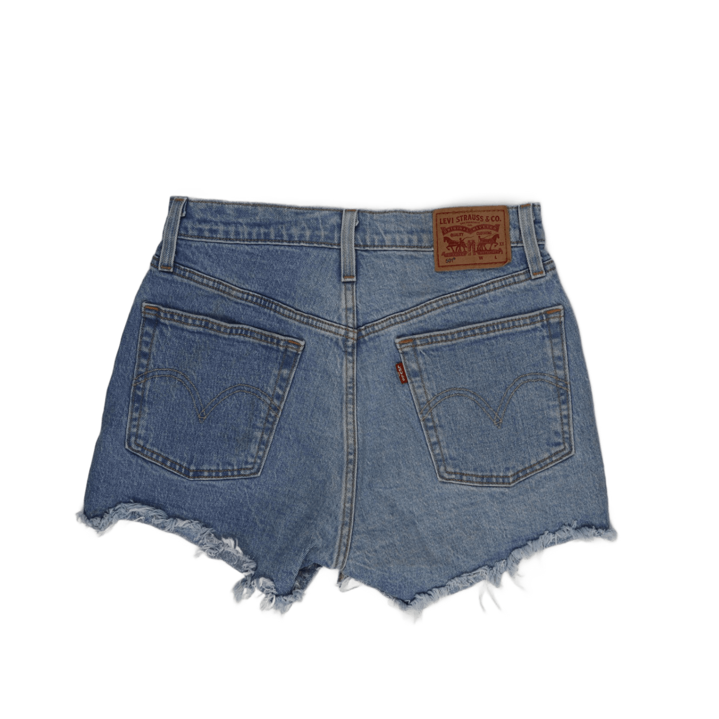 Levi's 501 High Waisted Cut-Off Shorts Light Blue W31 Cotton Denim Vintage