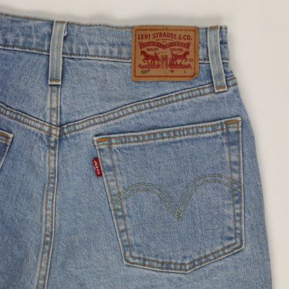 Levi's 501 High Waisted Cut-Off Shorts Light Blue W31 Cotton Denim Vintage