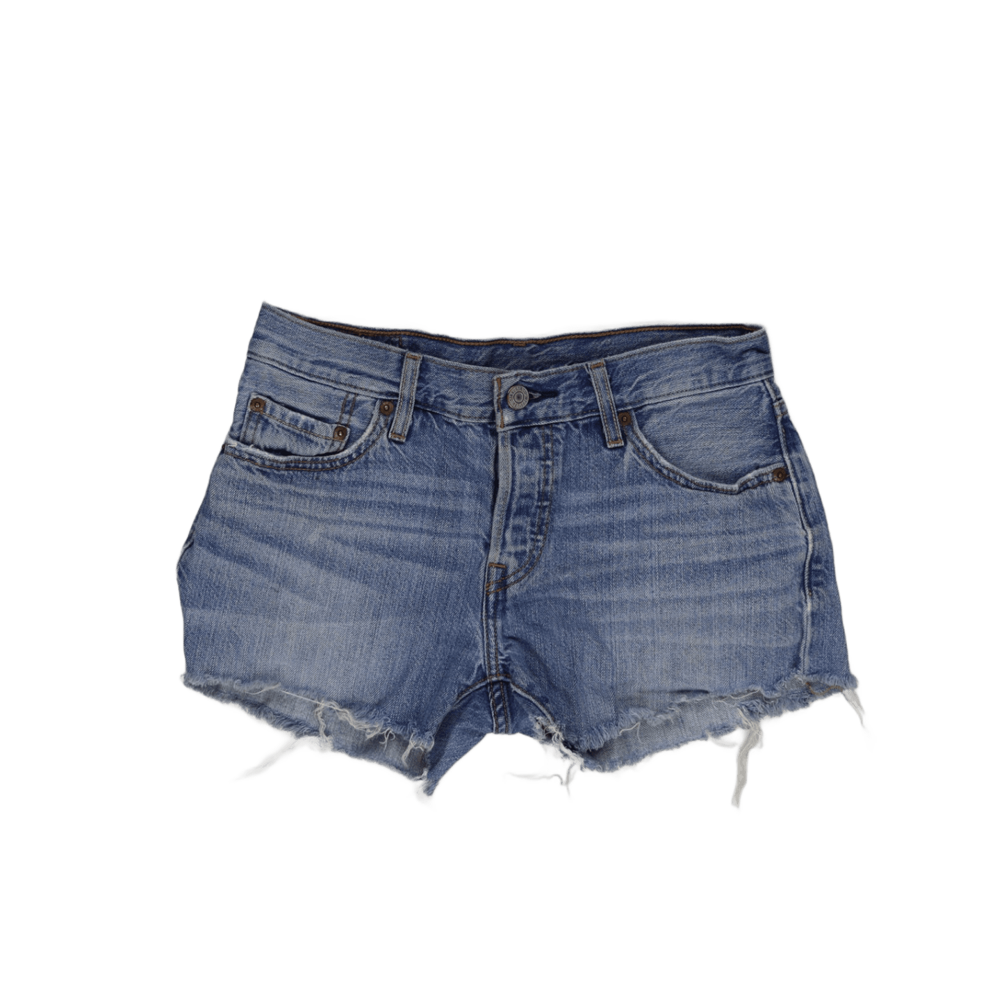 Levi's 501 CT High Rise Distressed Blue Denim Cut Off Shorts Womens W31 Cotton Vintage