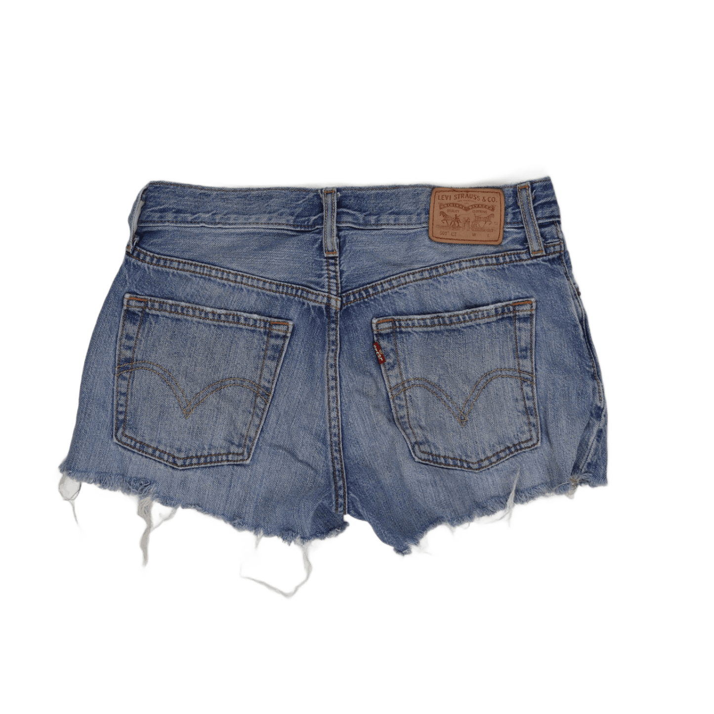Levi's 501 CT High Rise Distressed Blue Denim Cut Off Shorts Womens W31 Cotton Vintage