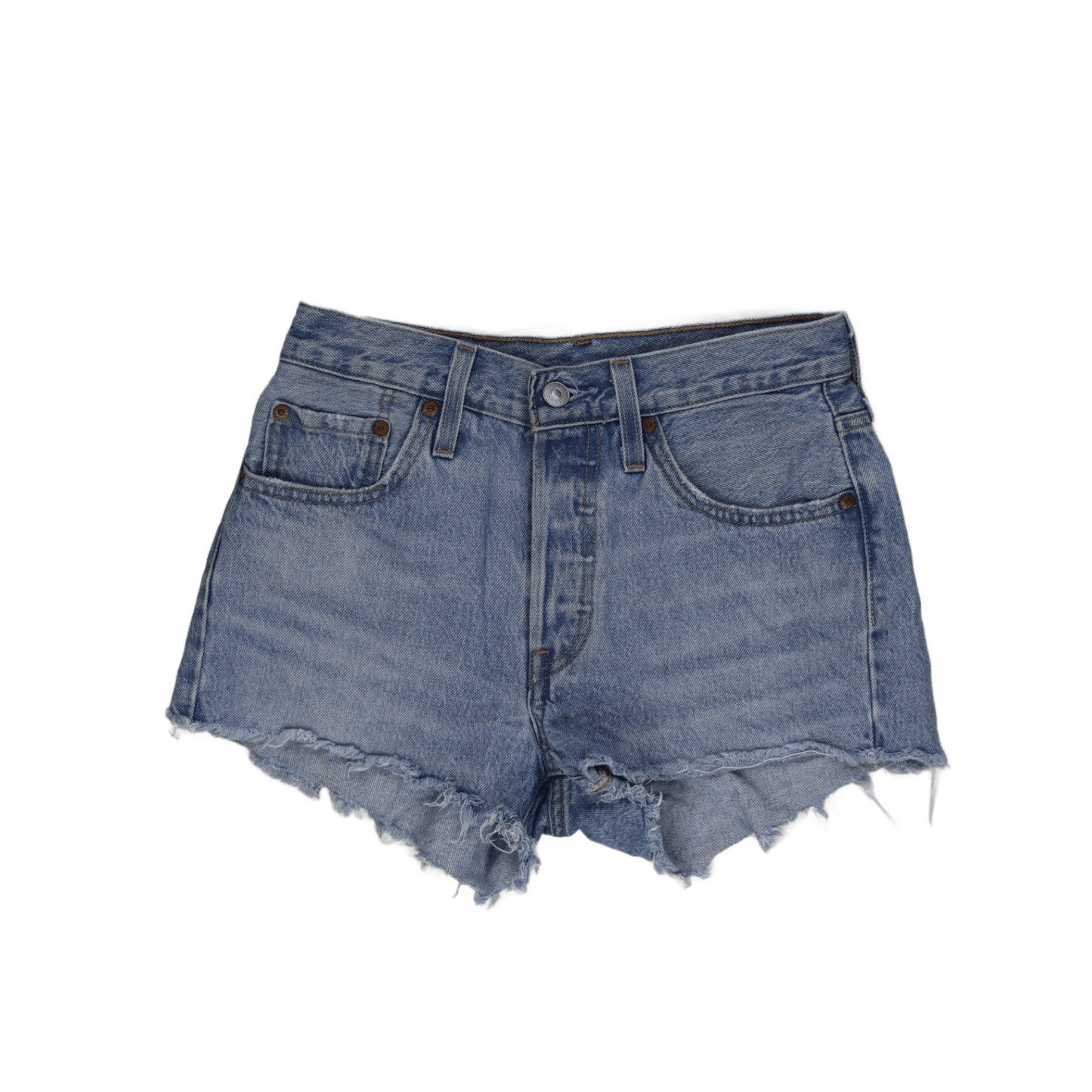 Levi's 501 Original High-Rise Denim Cut-Off Shorts Light Blue W28 100% Cotton Vintage