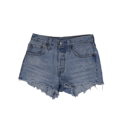 Levi's 501 Original High-Rise Denim Cut-Off Shorts Light Blue W28 100% Cotton Vintage