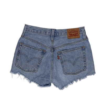 Levi's 501 Original High-Rise Denim Cut-Off Shorts Light Blue W28 100% Cotton Vintage